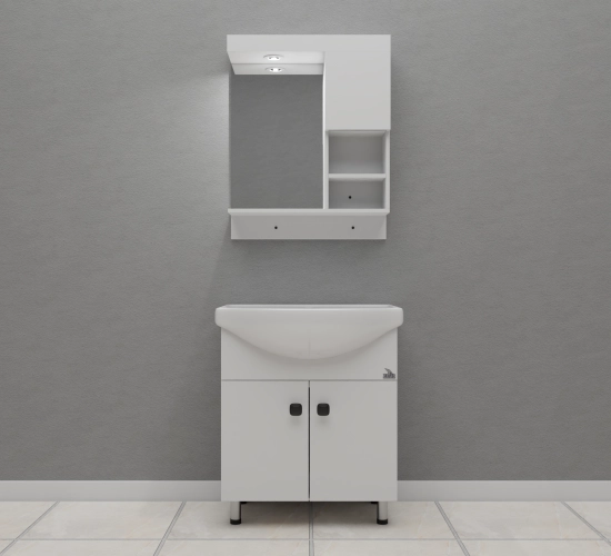 ПВЦ долен и горен шкаф с огледало и спот осветление-1.png